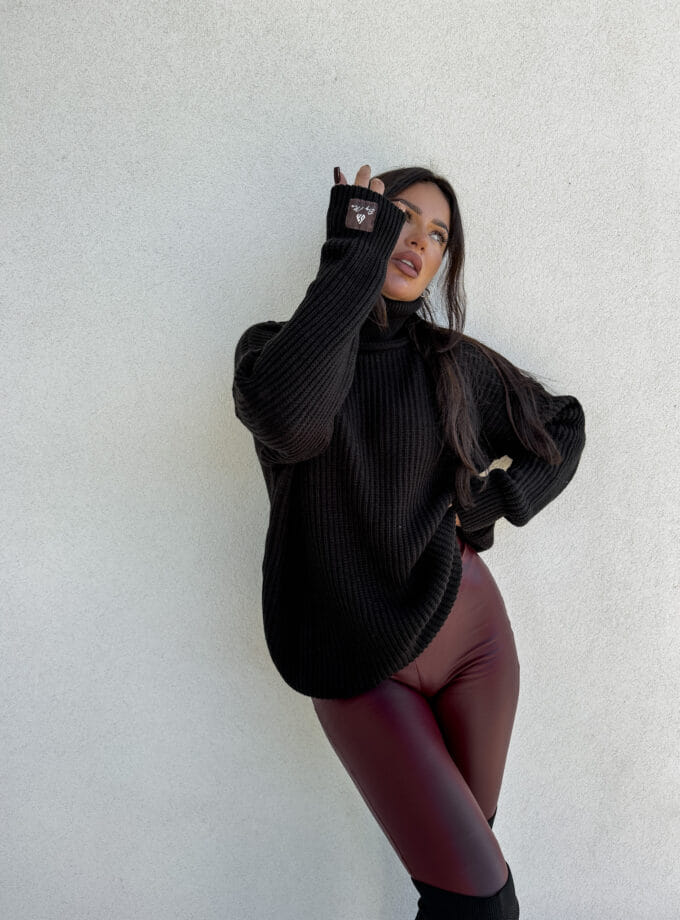 Sweter golf LAVER - czarny