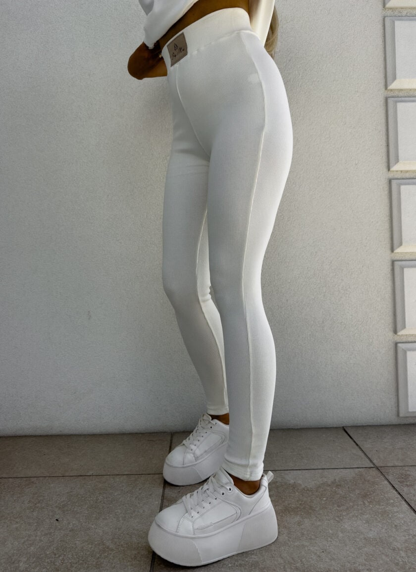 Legginsy COTTON - ecru - obrazek 7