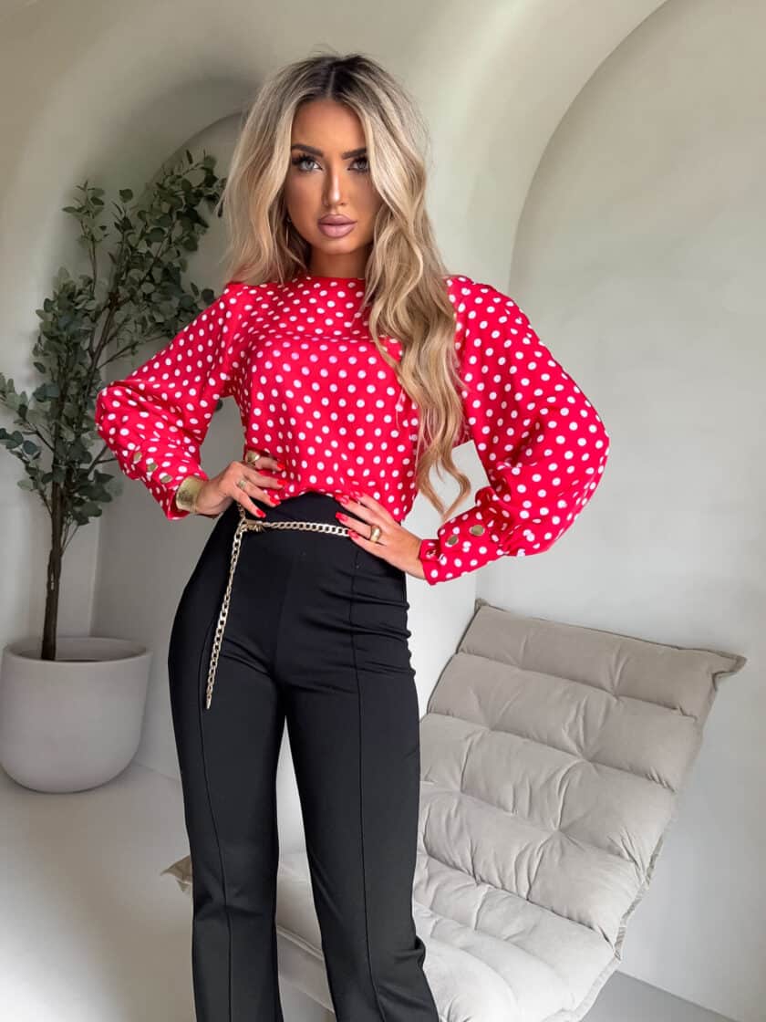 Bluzka MONICA kropeczki - czerwona