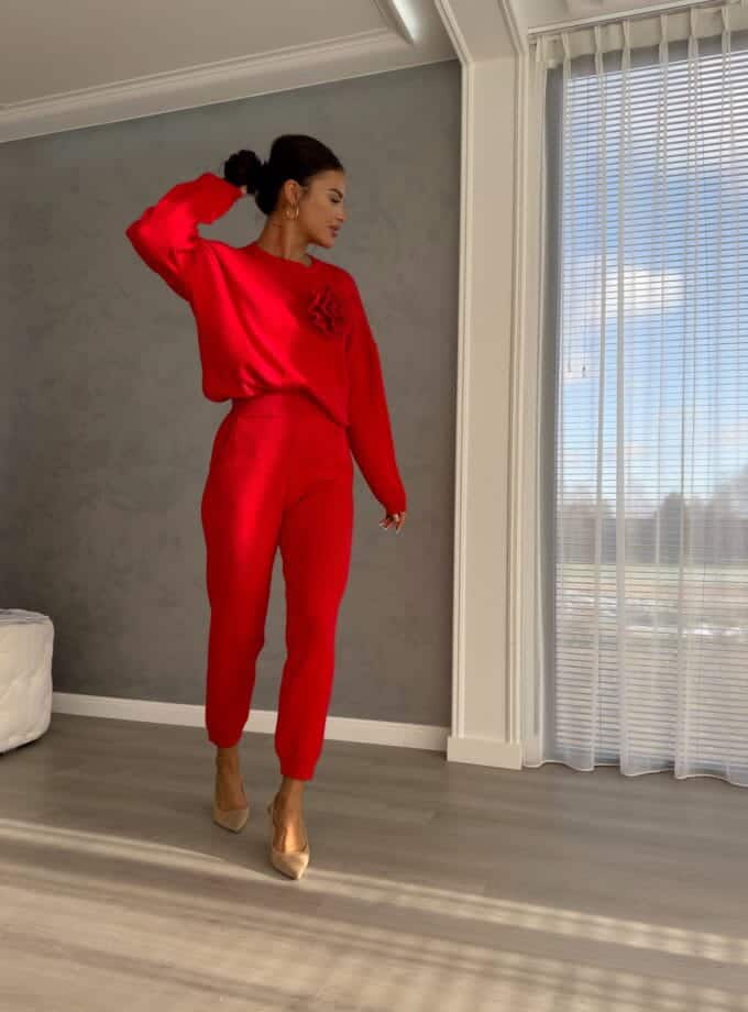 Komplet DELANI LONG – czerwony