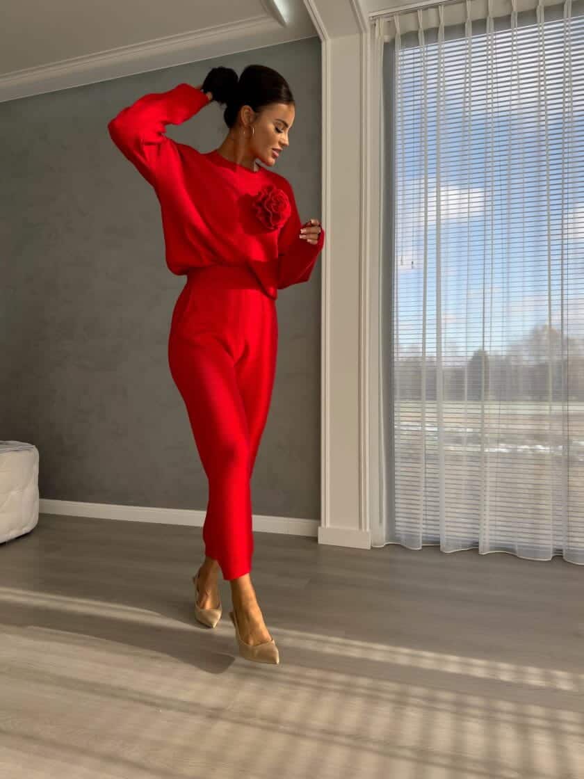 Komplet DELANI LONG – czerwony - obrazek 17