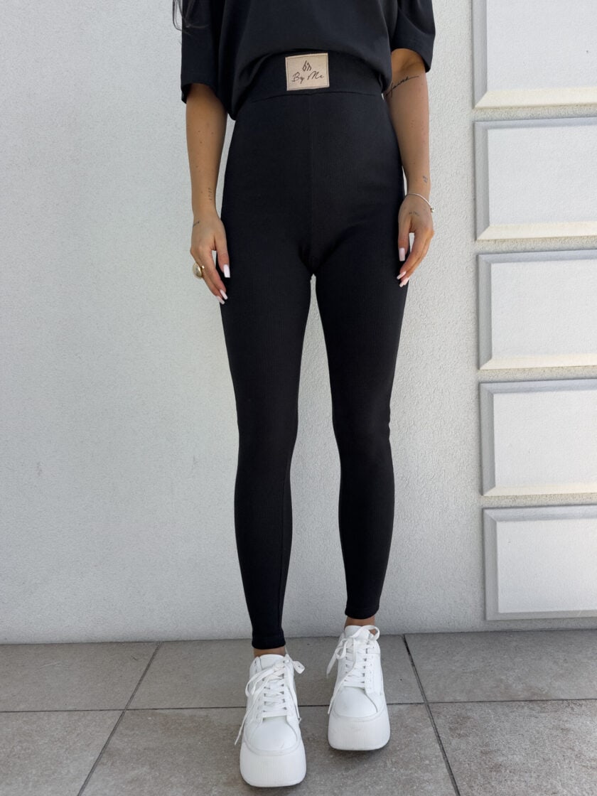 Legginsy COTTON - czarne - obrazek 8