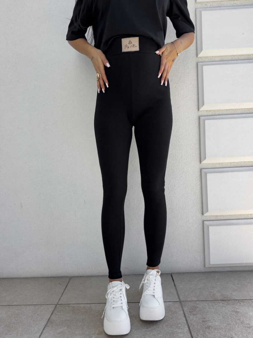 Legginsy COTTON - czarne - obrazek 5