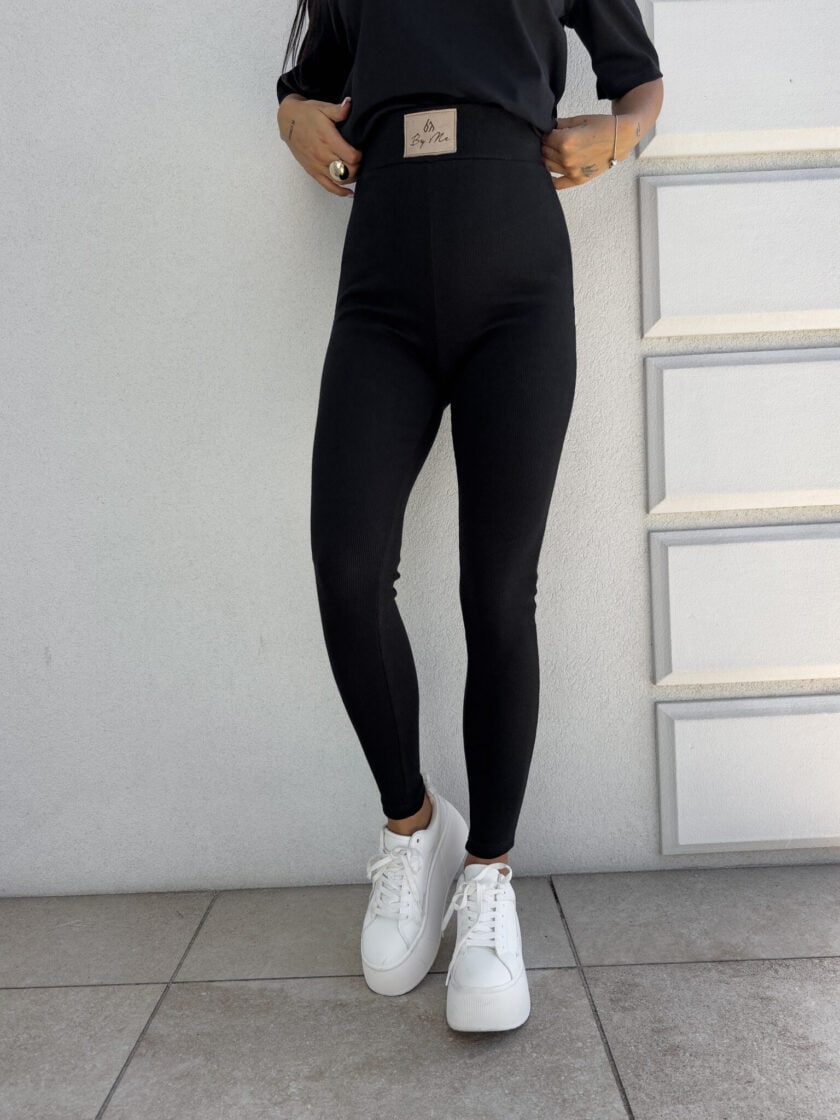 Legginsy COTTON - czarne - obrazek 6