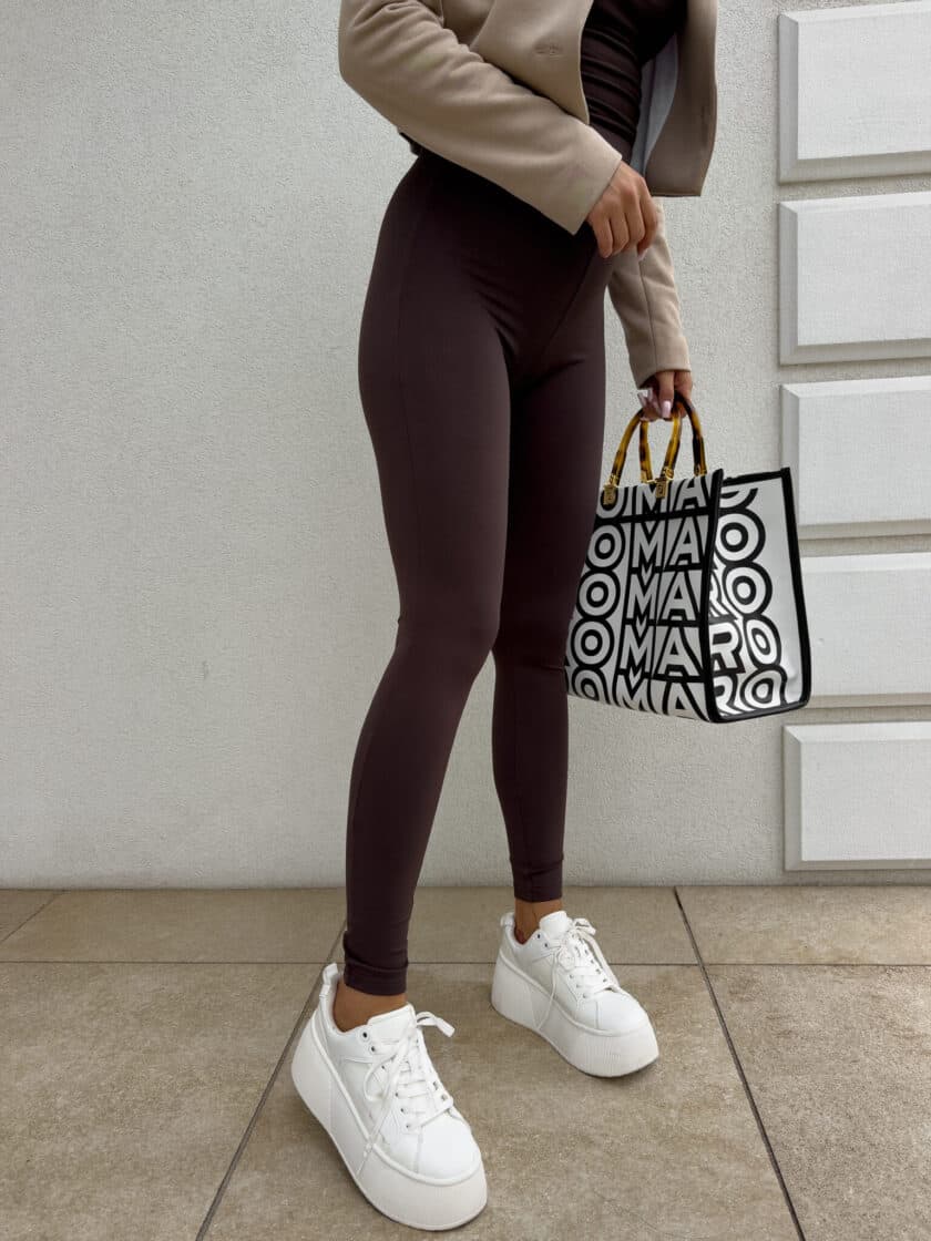 Legginsy GYM - czekoladowe - obrazek 5