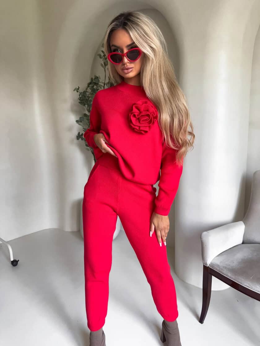 Komplet DELANI LONG – czerwony - obrazek 15