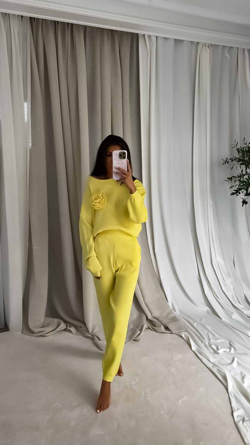 Komplet DELANI LONG – cytrynowy