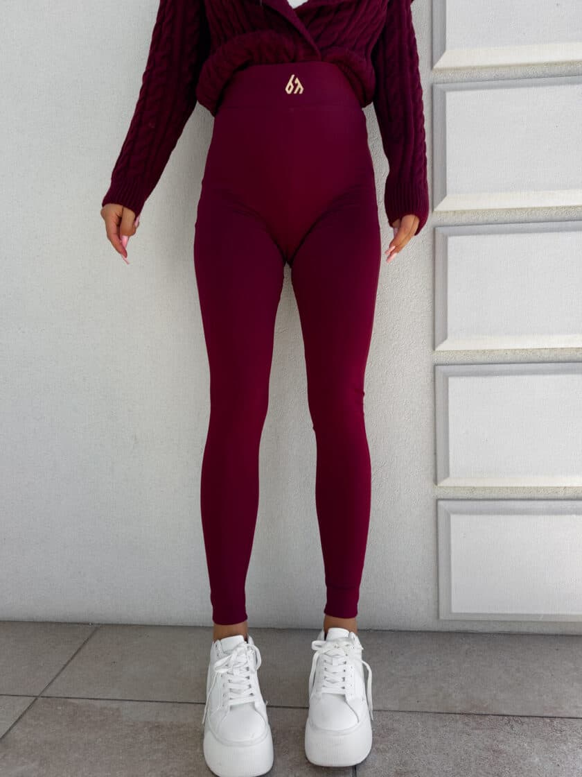 Legginsy GYM - bordowe - obrazek 4