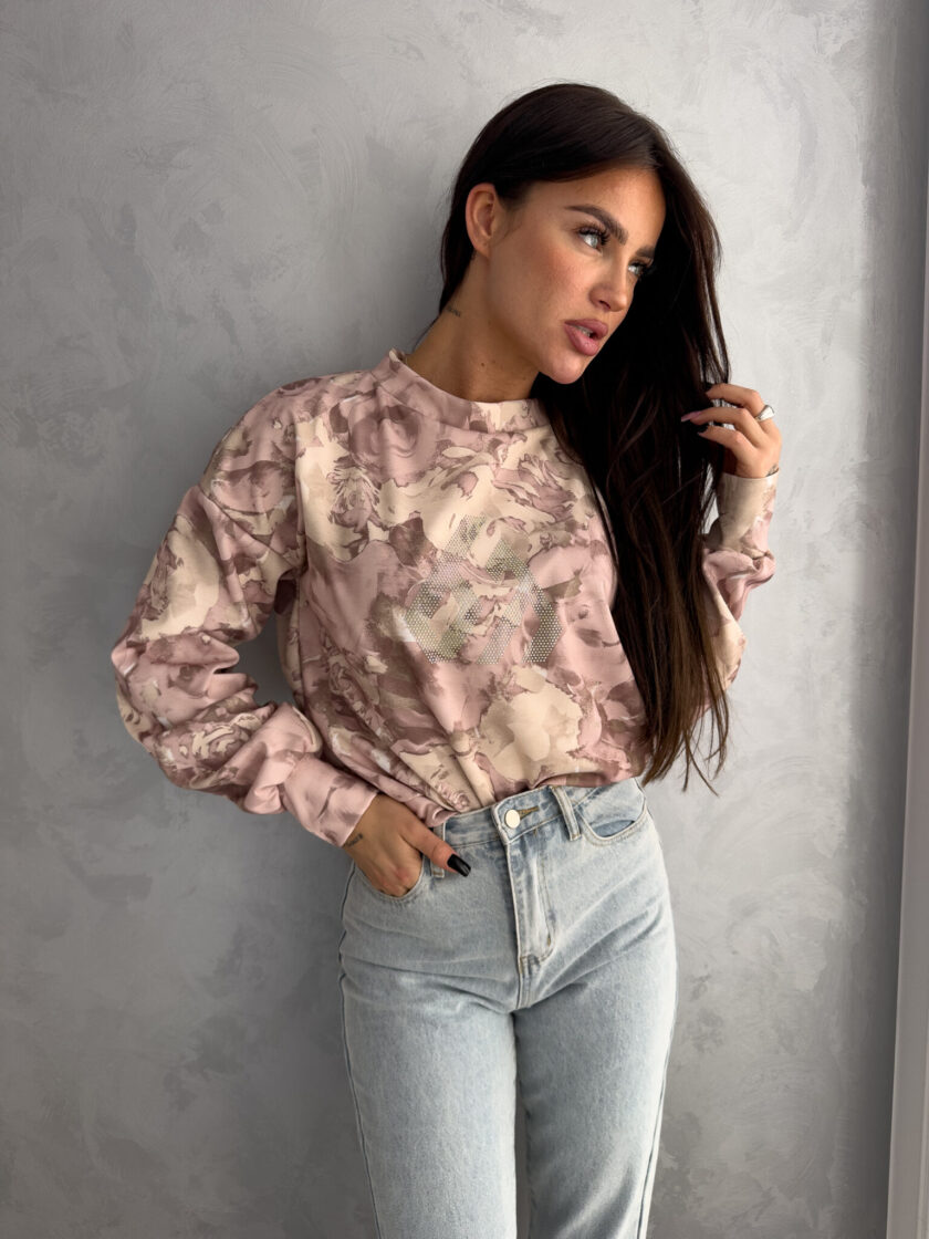 Bluza ARLETT cekiny - pudrowy róż - obrazek 3