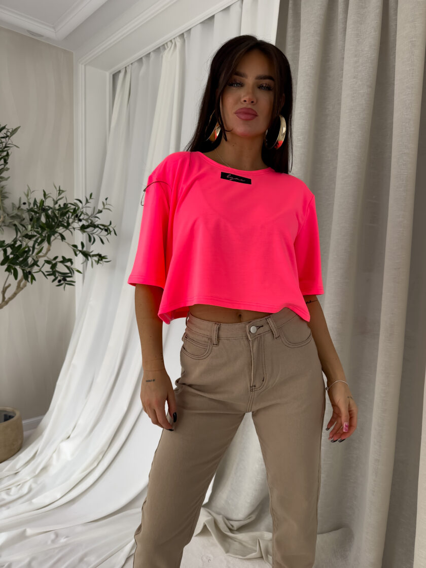 T-shirt pudełkowy MINIMAL - neon cukierkowy - obrazek 7