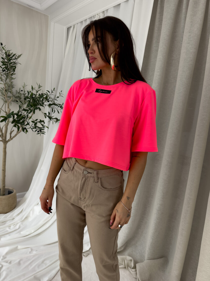 T-shirt pudełkowy MINIMAL - neon cukierkowy - obrazek 9
