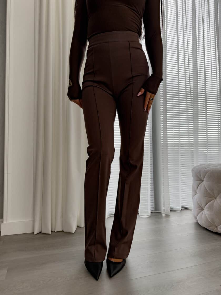 Spodnie DZWONY - czekoladowe DOSTĘPNE OD 5.GRUDNIA - obrazek 5