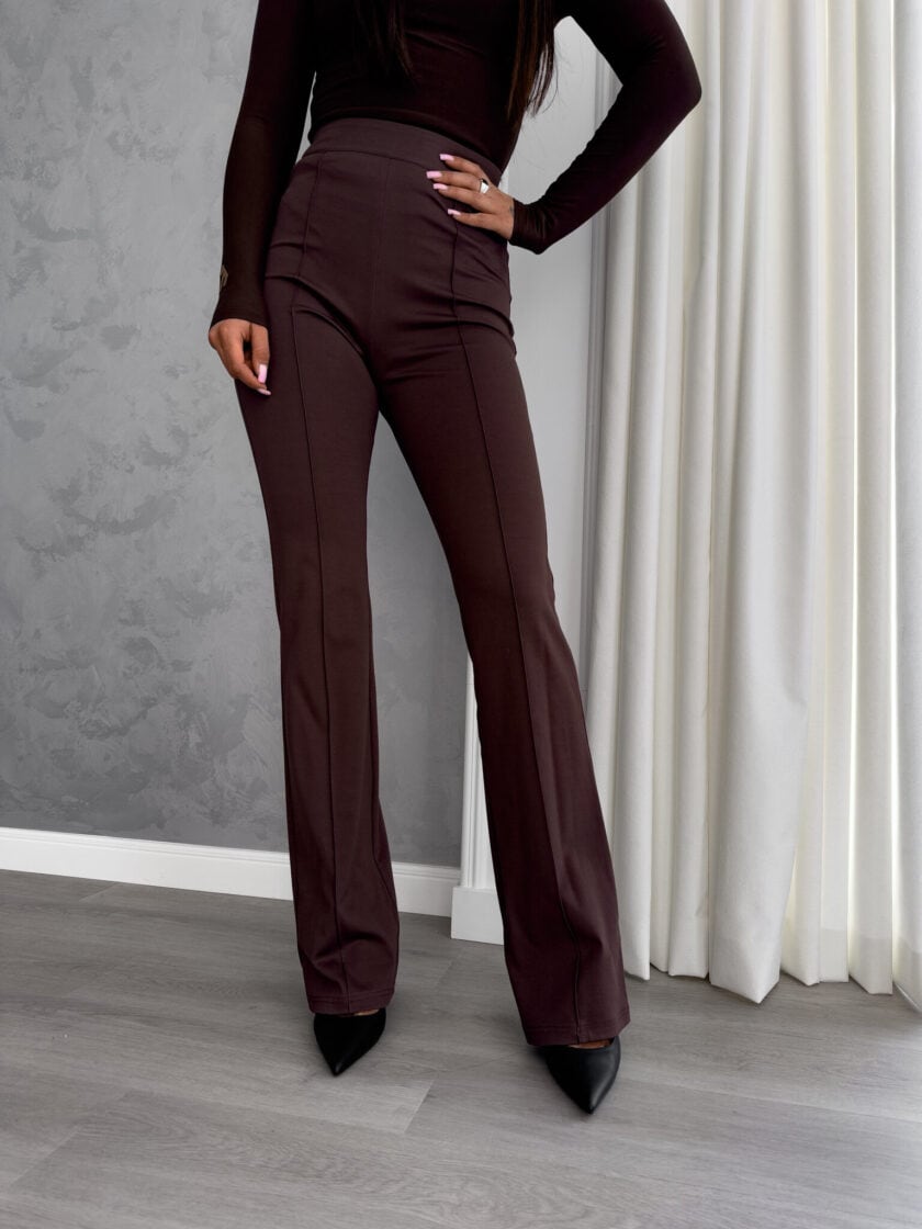 Spodnie DZWONY - czekoladowe DOSTĘPNE OD 5.GRUDNIA - obrazek 6