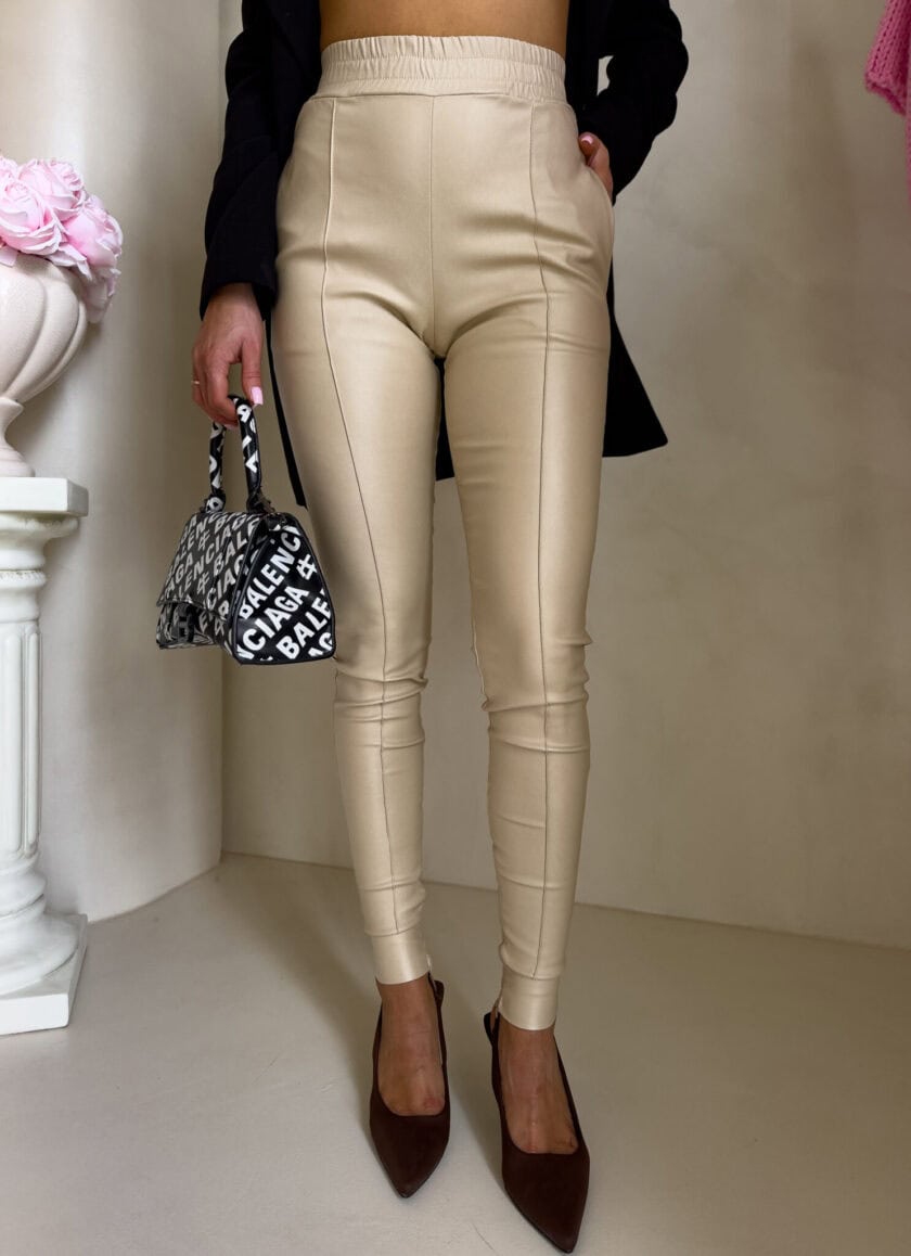 Spodnie ROYAL - złoty beż - obrazek 4