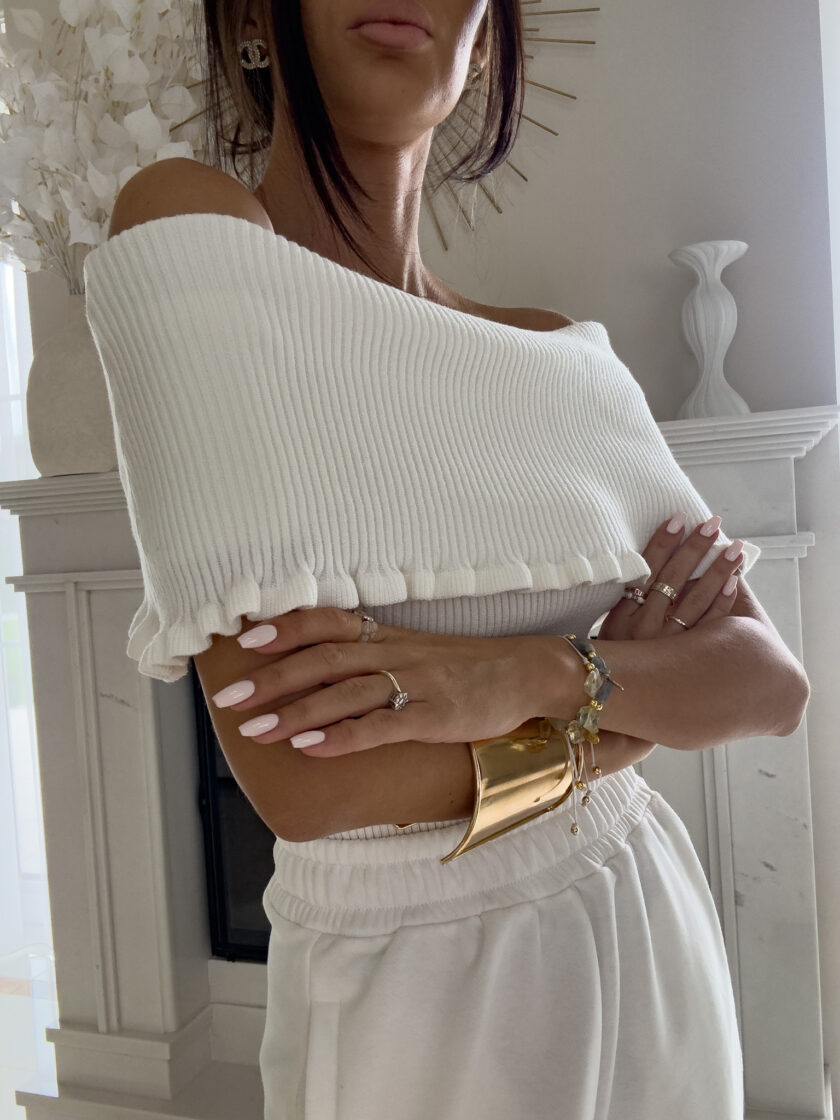 Bluzka sweterkowa ROZENEK – ecru - obrazek 3