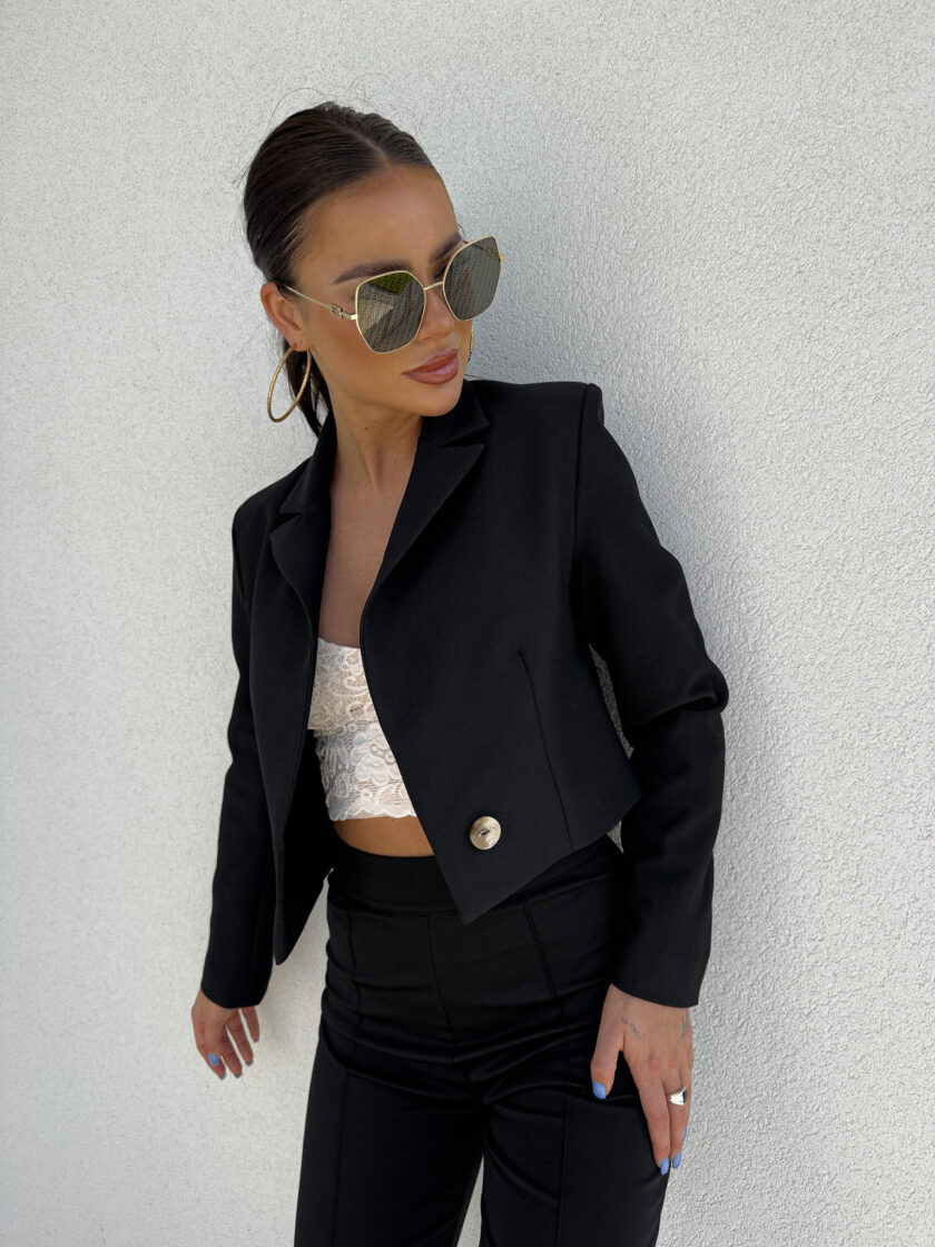 Marynarka SLIM - czarna - obrazek 2