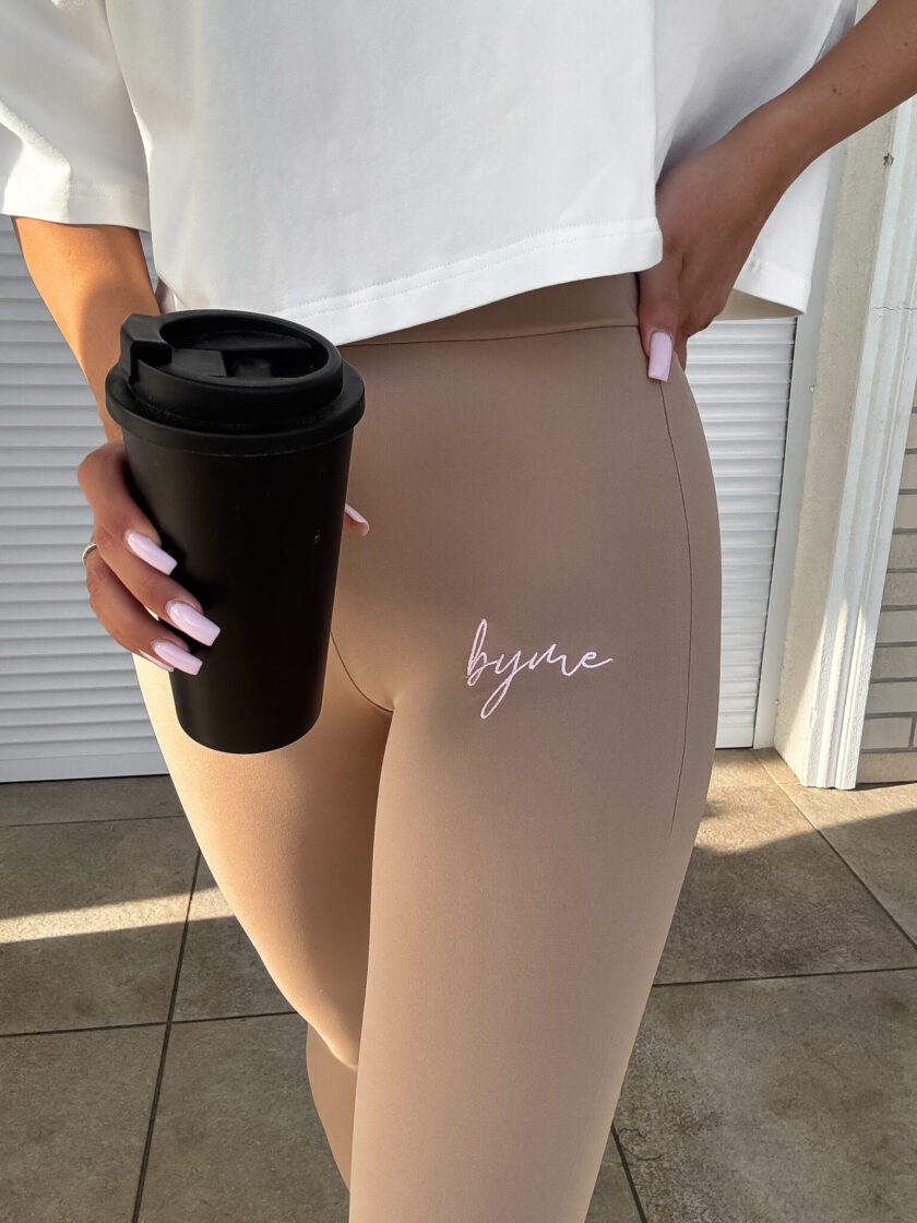 Legginsy DUAL – ciemny beż - obrazek 3