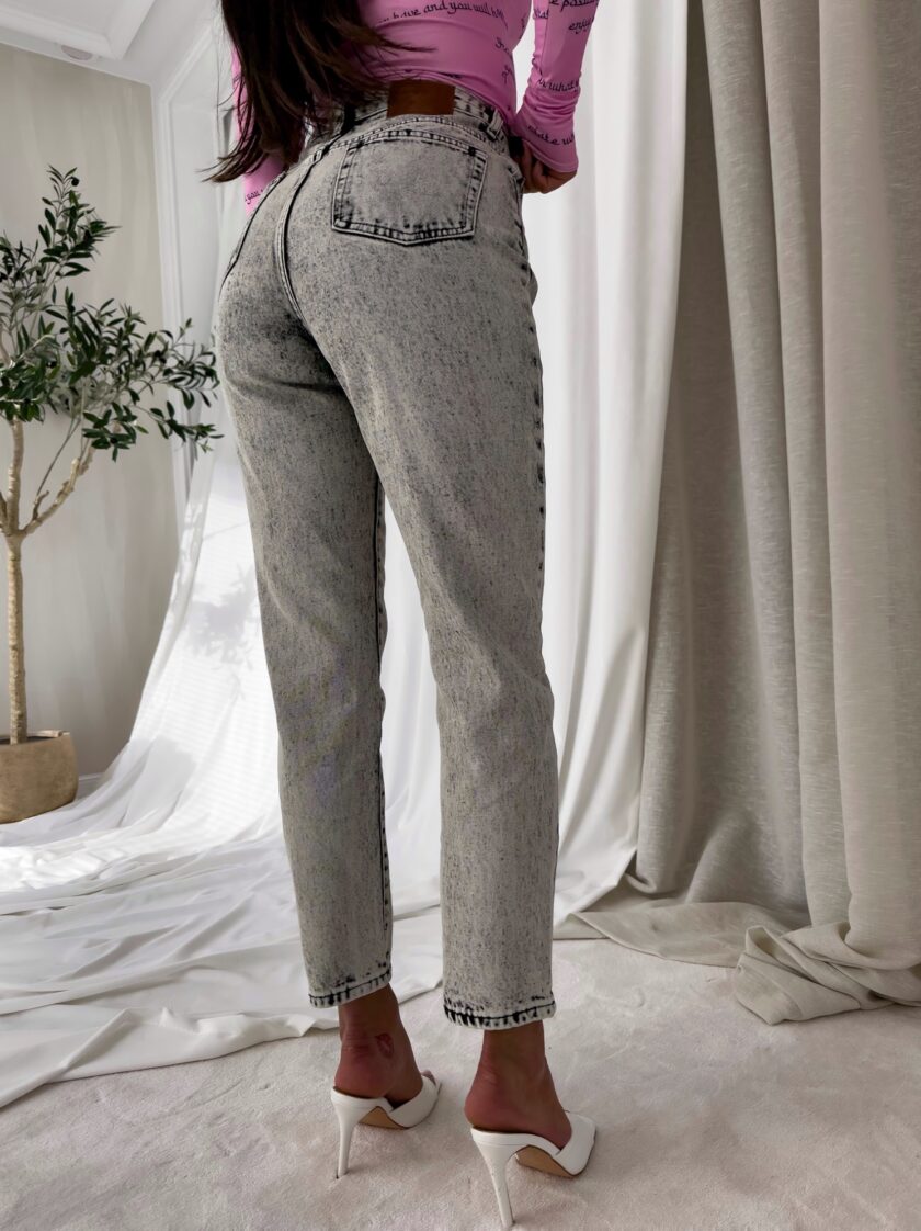 Jeansy MOM FIT DEK – szare - obrazek 9