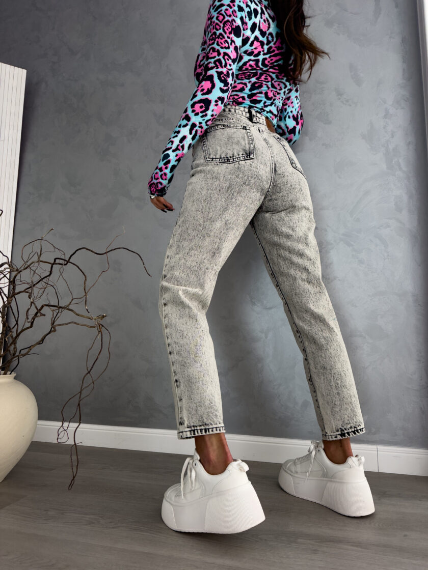 Jeansy MOM FIT DEK – szare