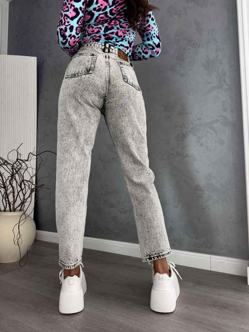 Jeansy MOM FIT DEK – szare - obrazek 14