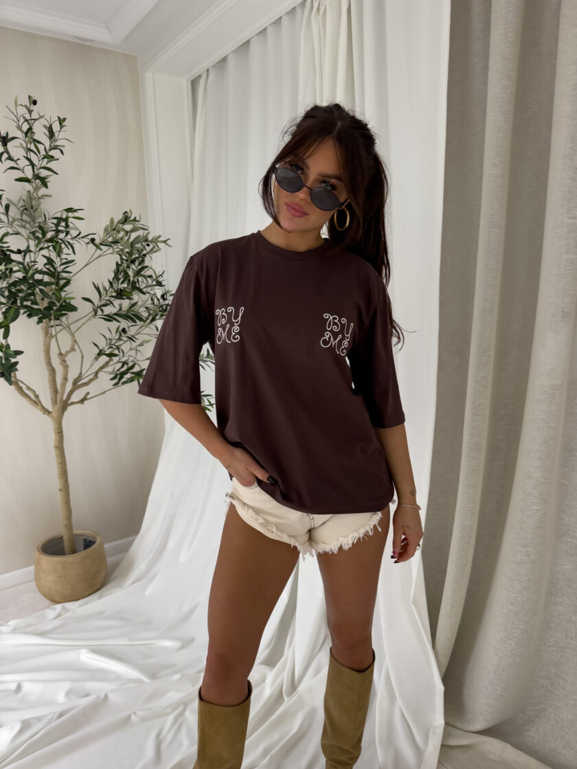 T-shirt LOWE – czekoladowy - obrazek 3