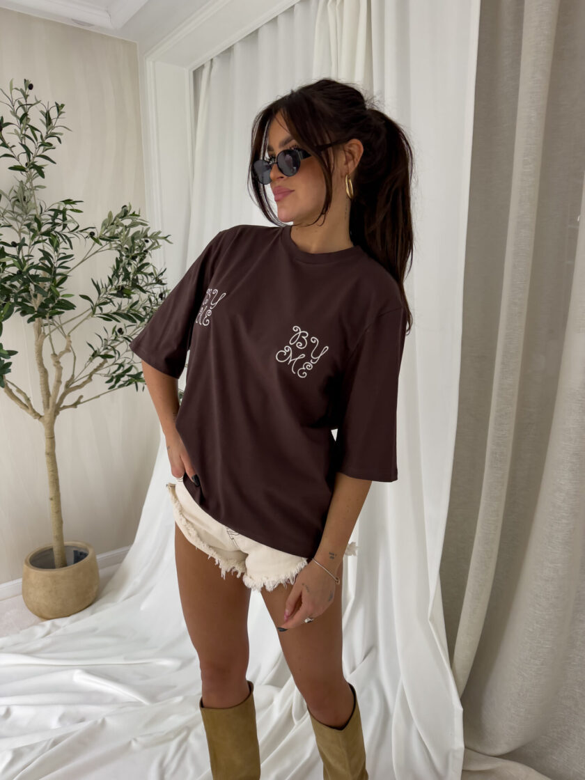 T-shirt LOWE – czekoladowy - obrazek 5