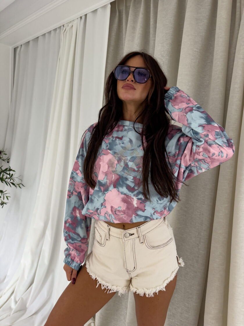 Bluza ANGEL cekiny - niebiesko-pudrowa - obrazek 10