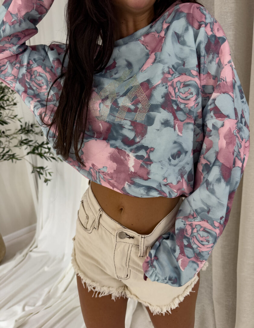 Bluza ANGEL cekiny - niebiesko-pudrowa - obrazek 3