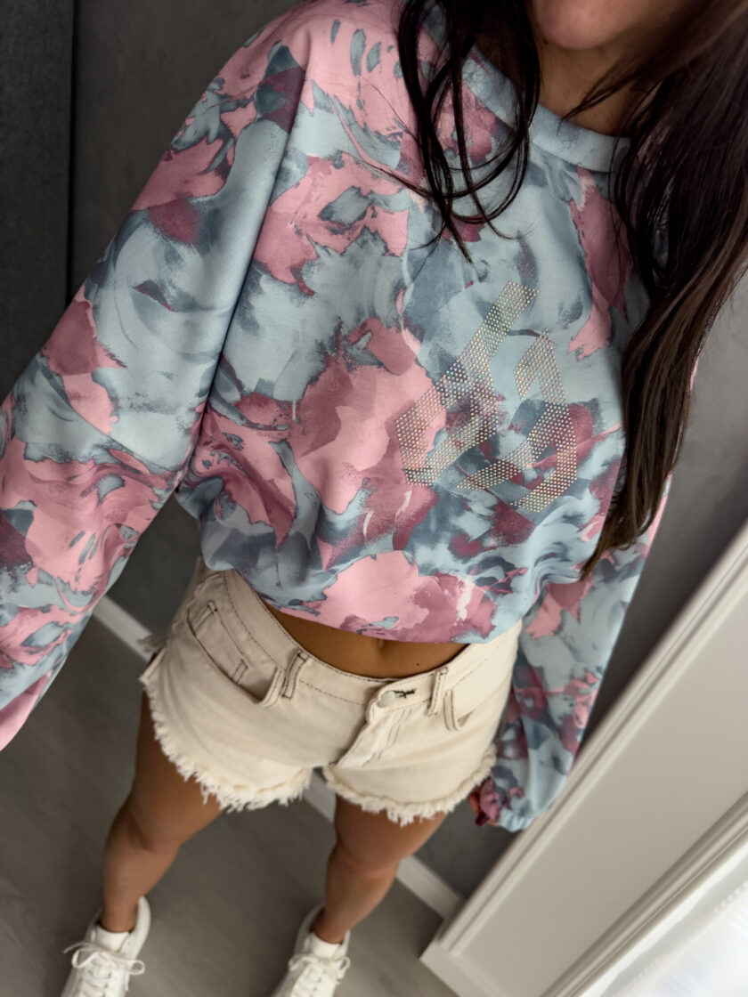 Bluza ANGEL cekiny - niebiesko-pudrowa - obrazek 7