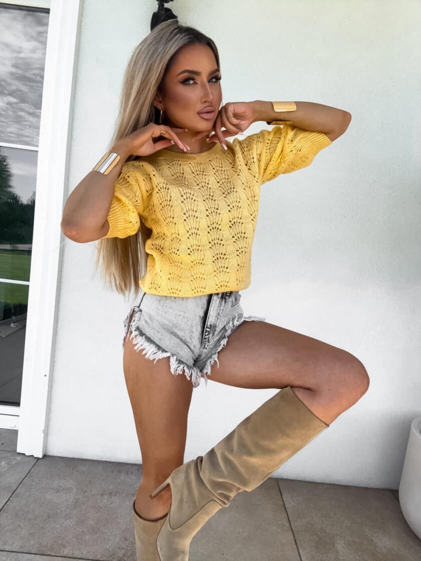 Sweter SENSES – żółty - obrazek 2