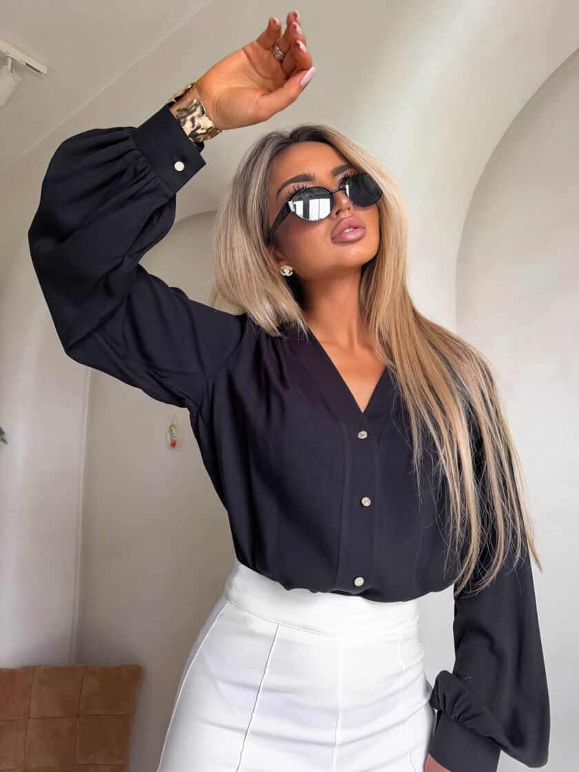 Koszula RUFFLES – czarna - obrazek 2