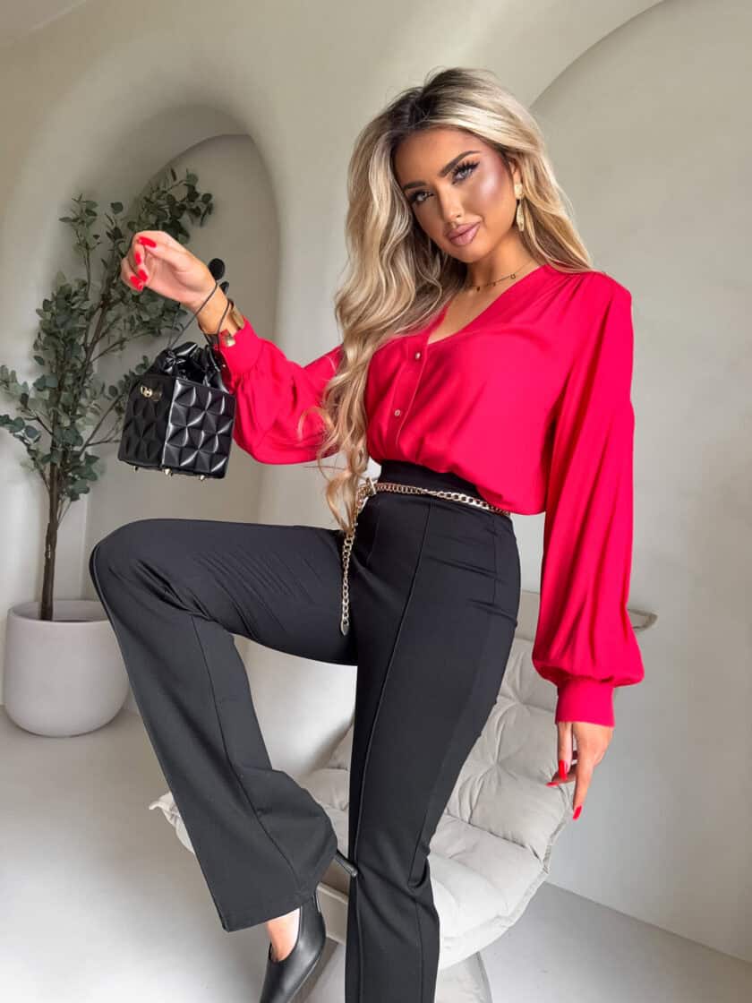 Koszula RUFFLES – czerwona