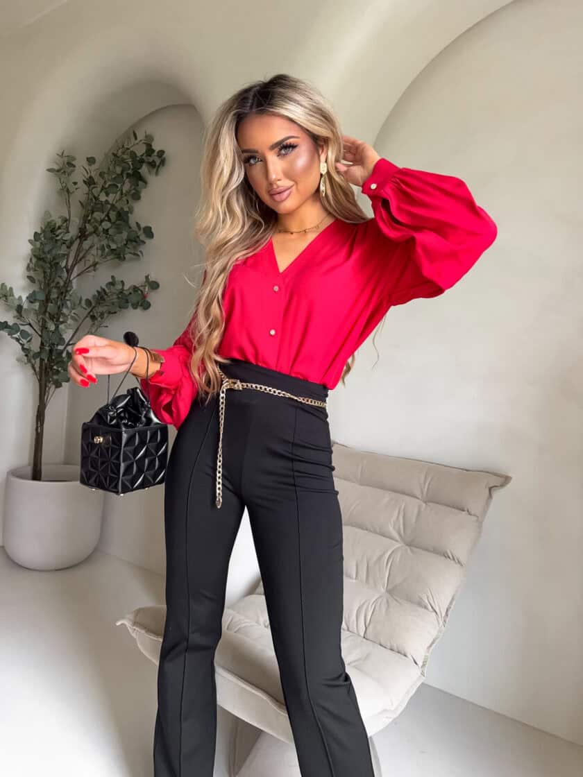 Koszula RUFFLES – czerwona - obrazek 3