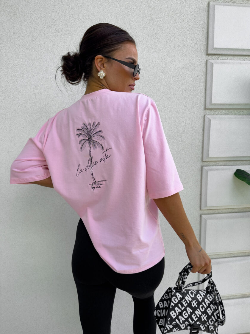 T-shirt PALMS – jasny róż - obrazek 16