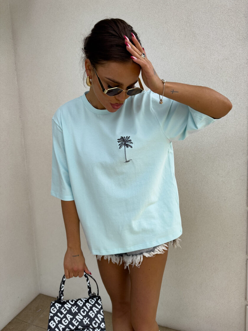 T-shirt PALMS – błekitny - obrazek 7