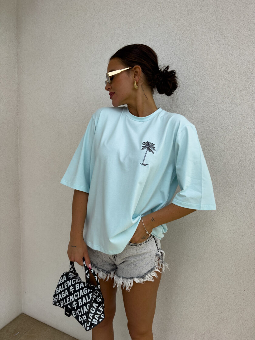 T-shirt PALMS – błekitny - obrazek 8