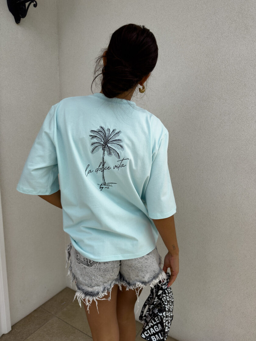 T-shirt PALMS – błekitny - obrazek 10