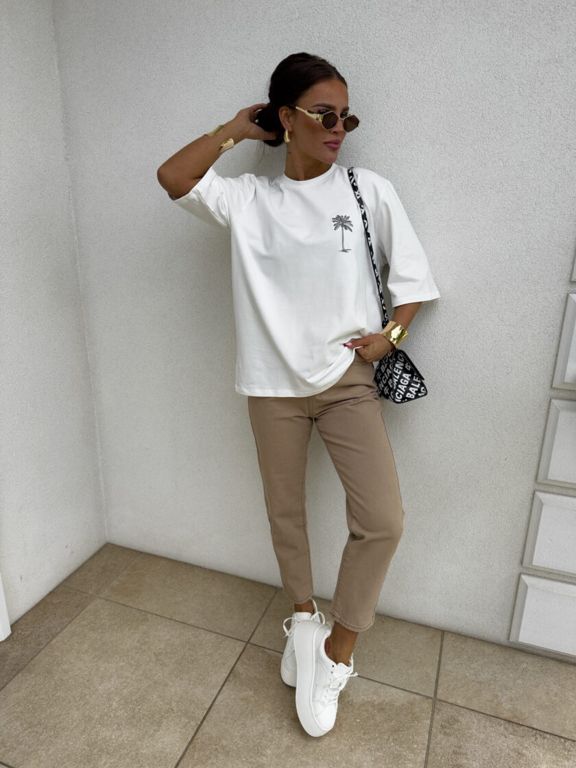T-shirt PALMS – ecru - obrazek 11