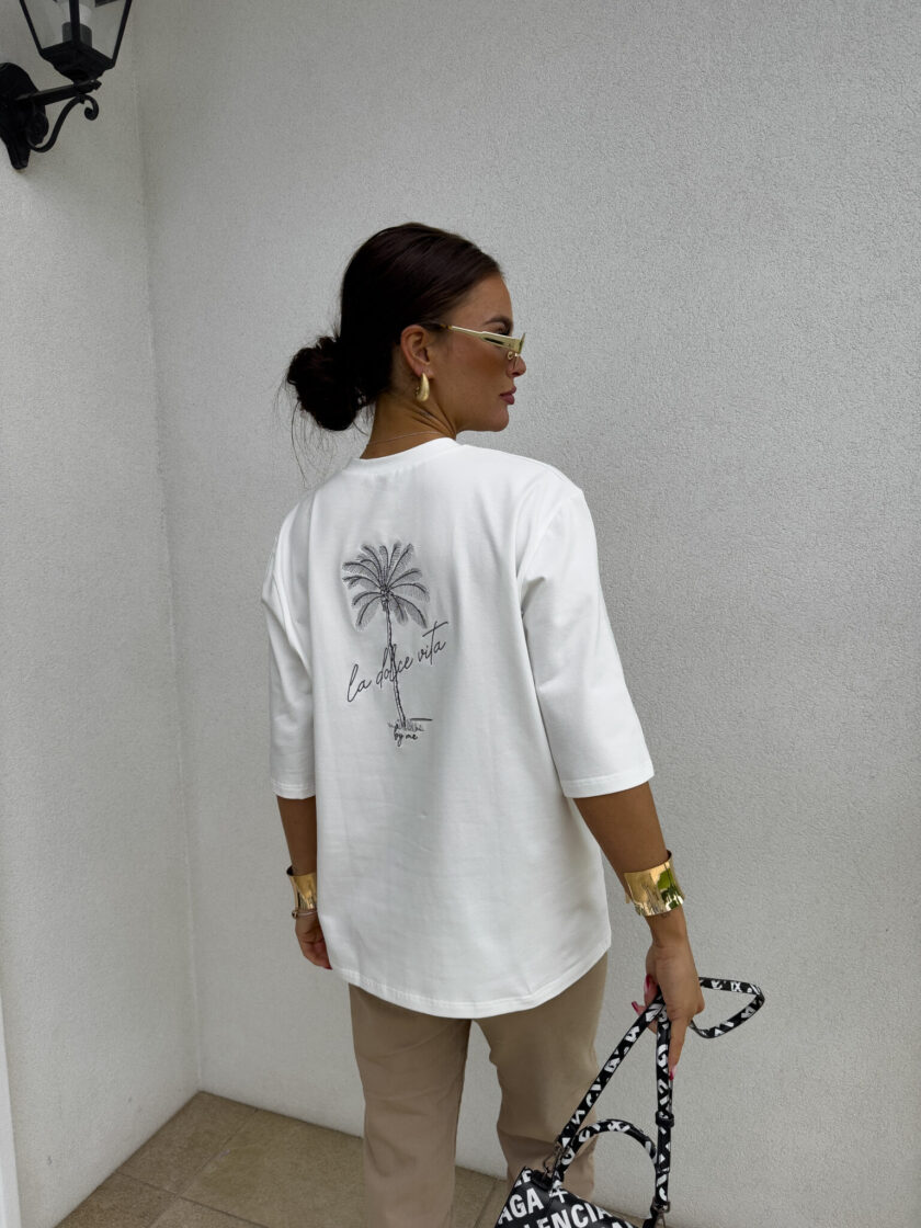 T-shirt PALMS – ecru - obrazek 12