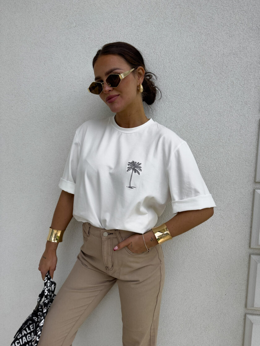 T-shirt PALMS – ecru - obrazek 19