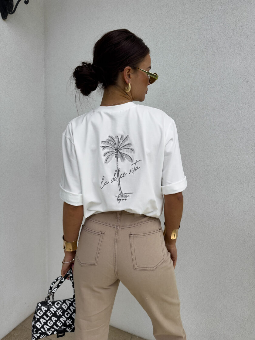 T-shirt PALMS – ecru - obrazek 4