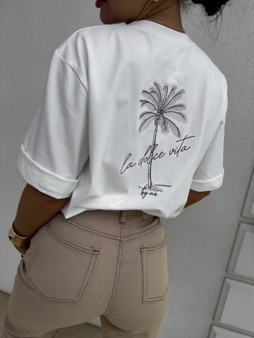 T-shirt PALMS – ecru - obrazek 5