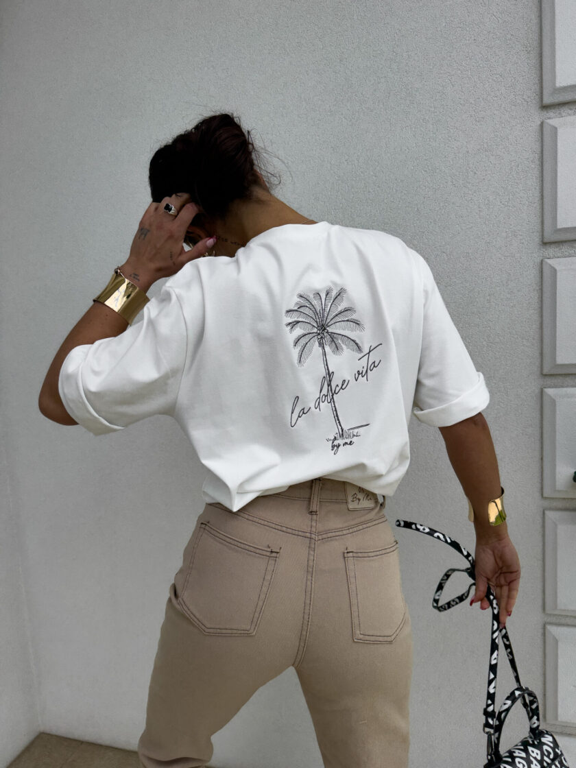 T-shirt PALMS – ecru - obrazek 6