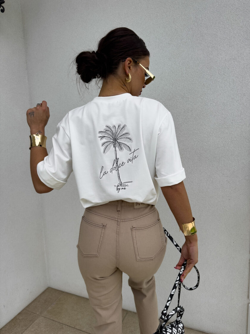 T-shirt PALMS – ecru - obrazek 7