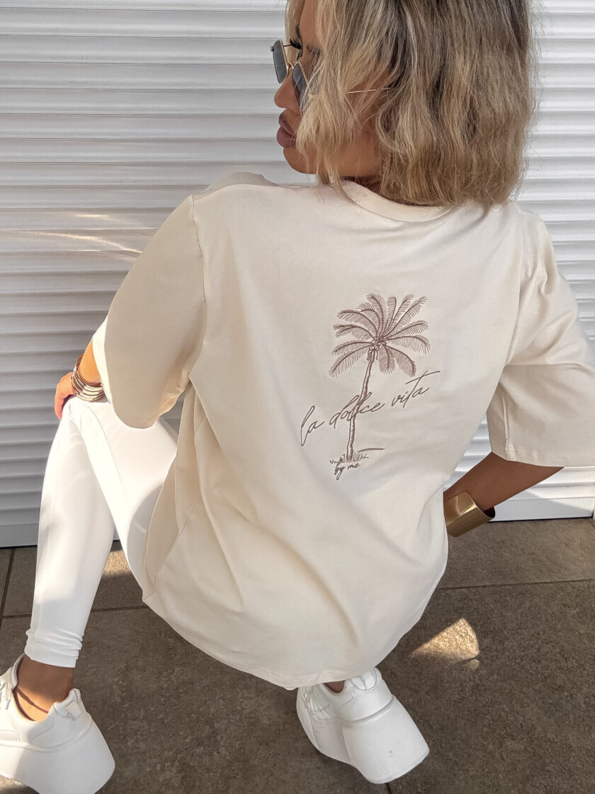 T-shirt PALMS – kokosowy - obrazek 5