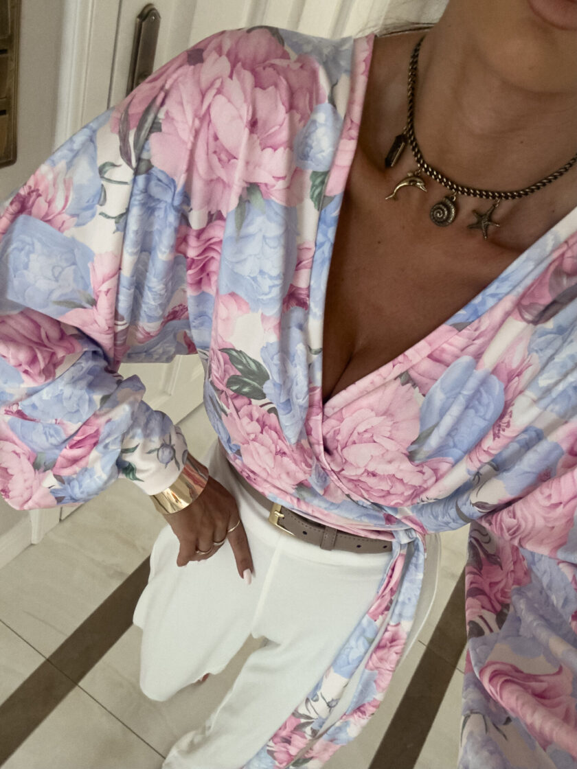 Bluzka KAIRA print piwonia – lila - obrazek 5