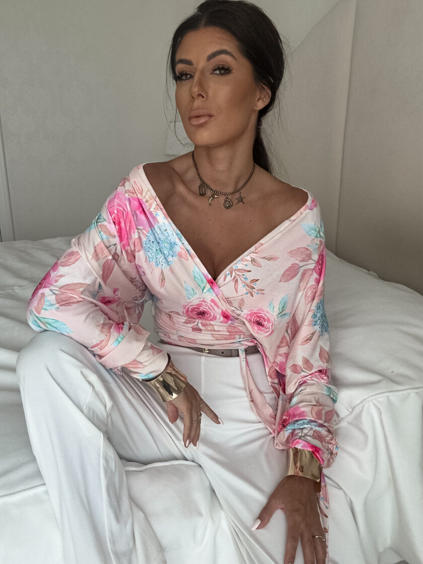 Bluzka KAIRA print róża – pastel - obrazek 11