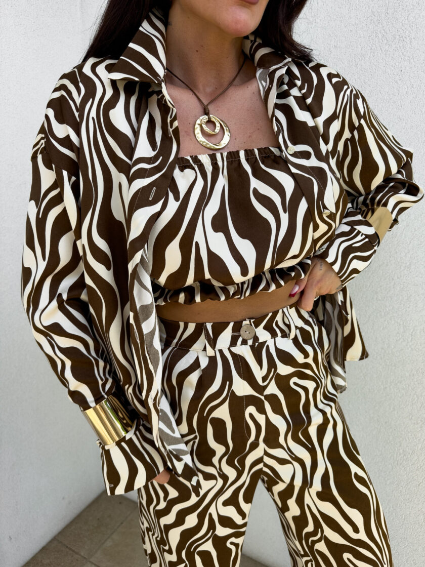 Komplet LAURENT zebra – czekoladowa - obrazek 4