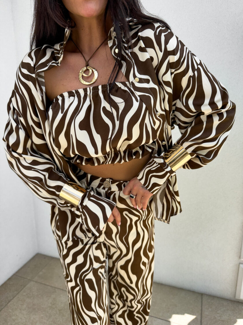 Komplet LAURENT zebra – czekoladowa - obrazek 7