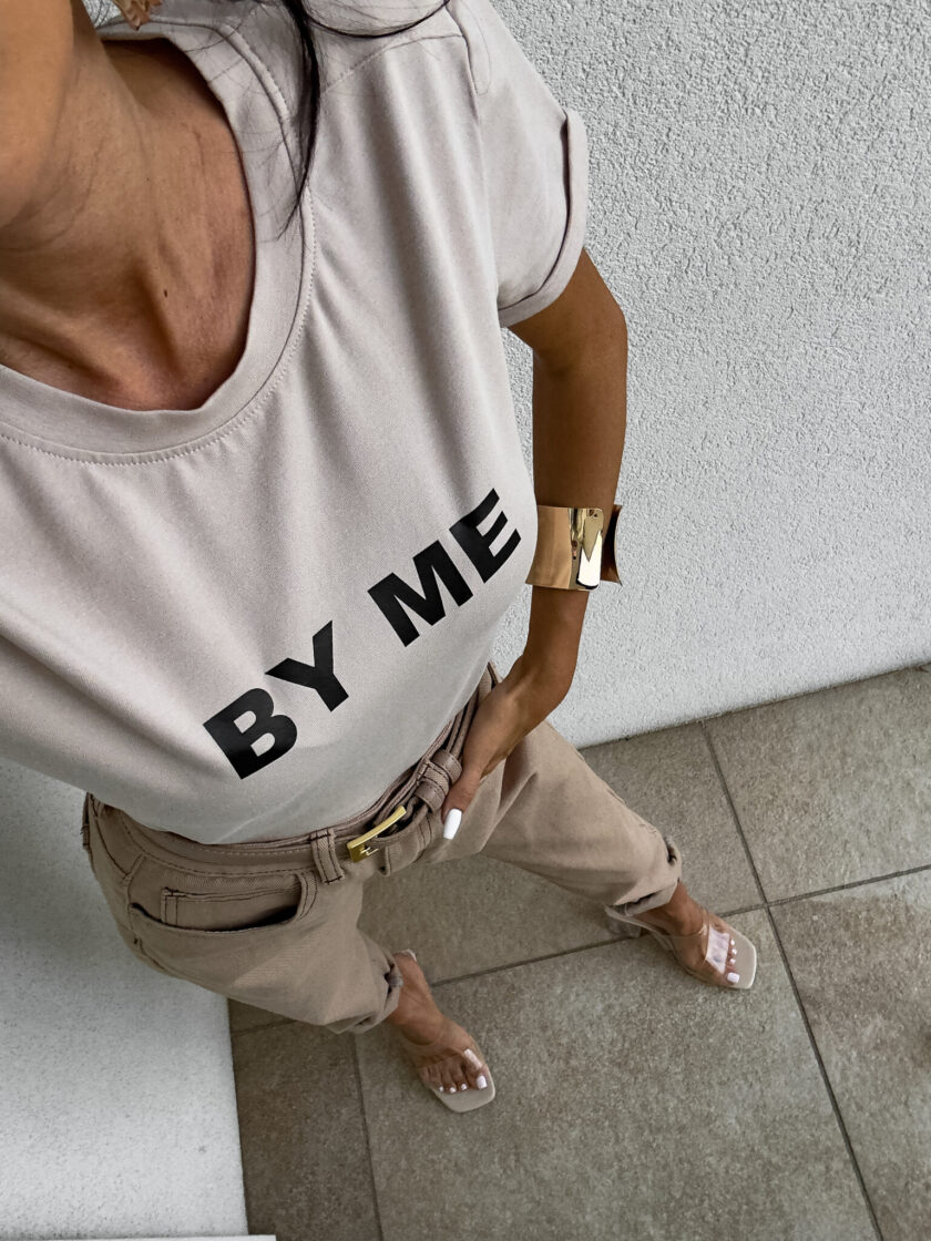 T-shirt GLAMOROUS - jasny beż